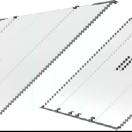Mexen Velar L Дуо параван за вана, 2-крилен плъзгащ се 170 x 150 см, прозрачен, четкано оръжийно сиво - 896-170-003-02-66