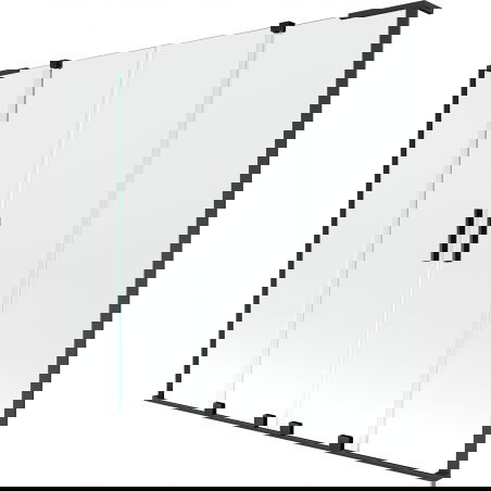 Mexen Velar L Duo параван за вана, двукрилен плъзгащ се 170 x 150 cm, прозрачeн, черен - 896-170-003-02-70