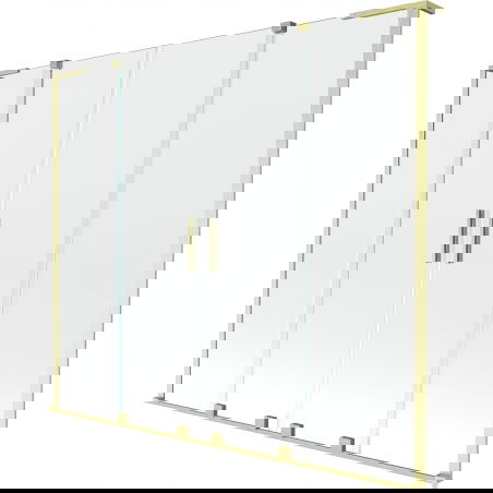 Mexen Velar L Двоен параван за вана с 2 крила, плъзгащ се 200 x 150 см, прозрачен, златен мат - 896-200-003-02-55