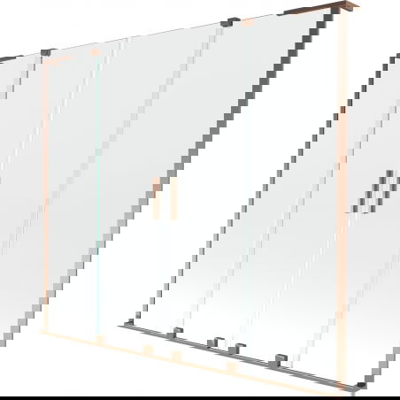 Mexen Velar L Duo 2-крилен плъзгащ екран за вана 200 x 150 cm, прозрачен, розово злато - 896-200-003-02-60