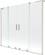 Mexen Velar L Дуо душ-преграда за вана, 2-крилова, плъзгаща се, 200 x 150 см, прозрачна, матиран никел - 896-200-003-02-97