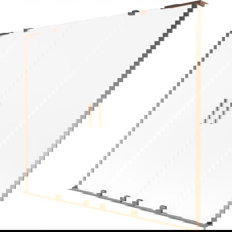 Mexen Velar L Duo двукрила плъзгаща се преграда за вана 200 x 150 см, матирано, розово злато - 896-200-003-32-60
