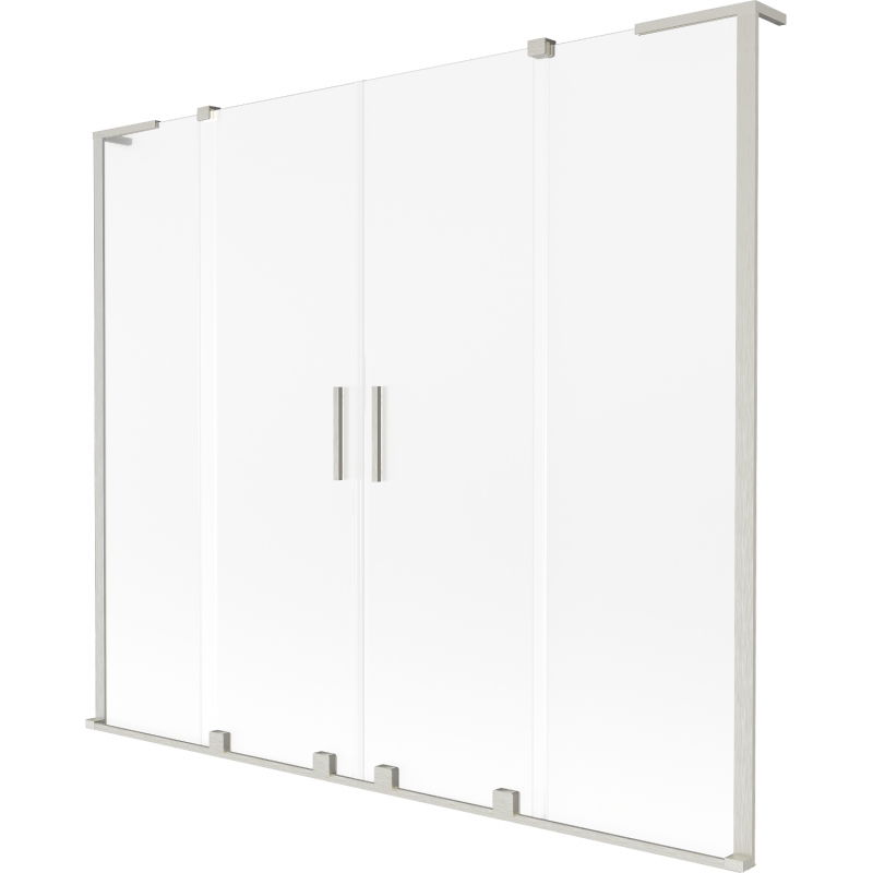 Mexen Velar L Duo вана параван 2-крилен плъзгащ се 200 x 150 cm, скреж, четкан никел - 896-200-003-32-97