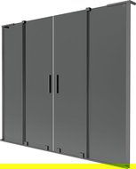 Mexen Velar L Двойна параван за вана, 2-крилен плъзгащ се 170 x 150 см, графит, Gun Metal - 896-170-003-42-95