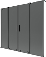 Mexen Velar L Дуо параван за вана 2-крилен плъзгащ се 200 x 150 см, графит, gun metal - 896-200-003-42-95