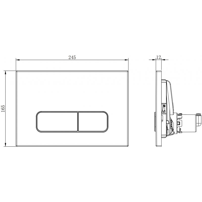 Mexen Fenix Air 02 пневматичен бутон за промиване, лъскав хром - 6A0201