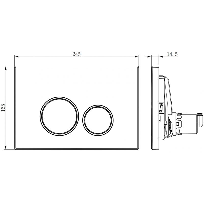 Mexen Fenix Air 05 пневматичен бутон за промиване, черен - 6A0503