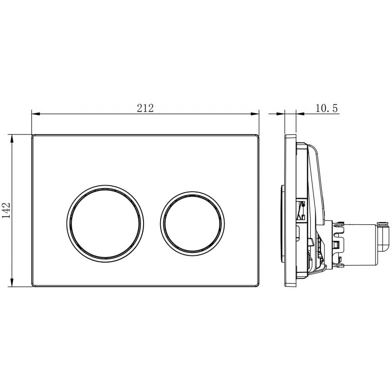 Mexen Fenix Air 07 XS пневматичен бутон за промиване, бял гланцов - 6A0700