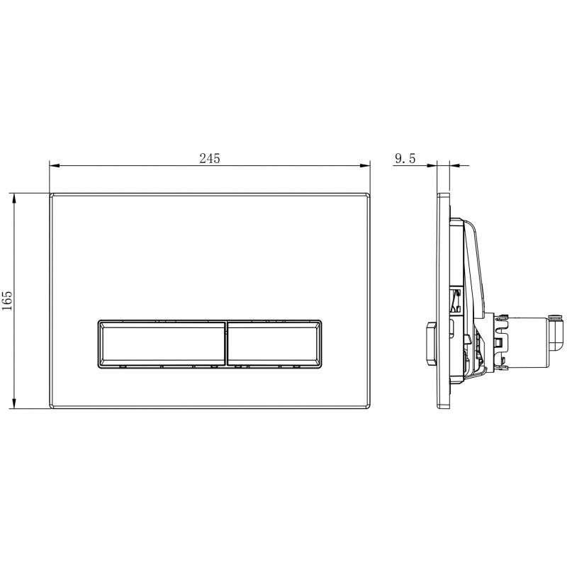 Mexen Fenix Air 09 пневматичен бутон за изплакване, матов хром - 6A0902