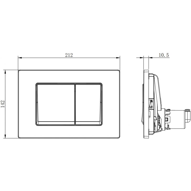 Mexen Fenix Air 10 XS пневматичен бутон за промиване, черен мат - 6A1003