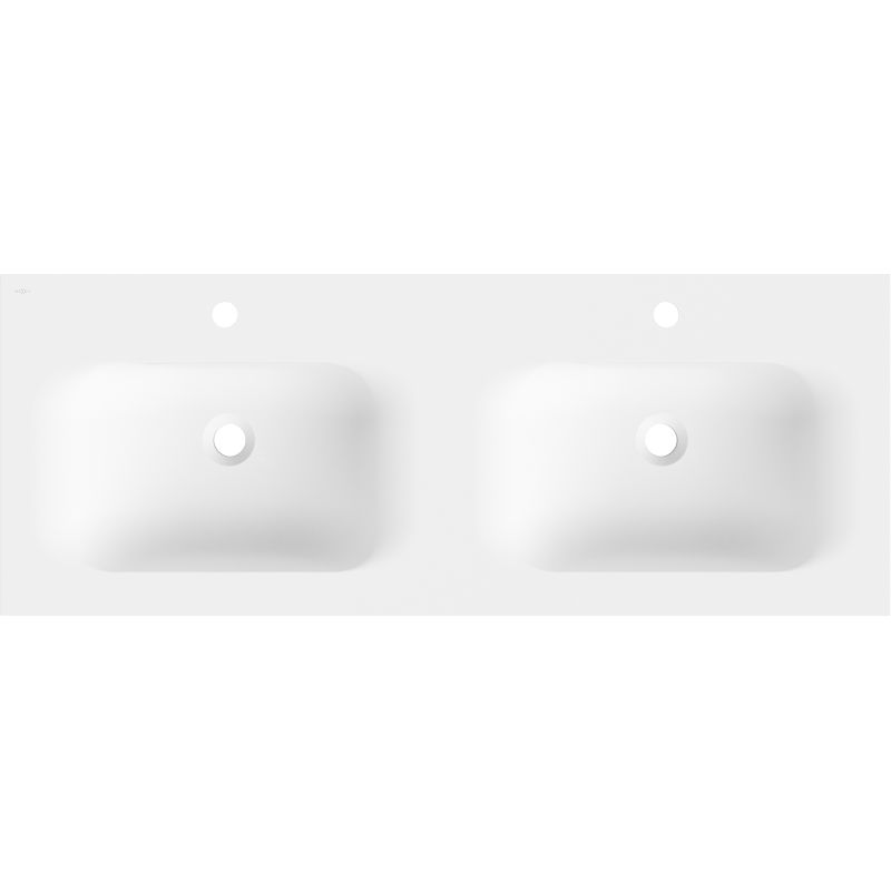 Mexen Vela вградена в плот двойна мивка 121 x 46,5 cm, бяла мат - 25231201D