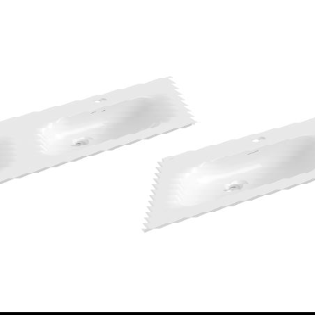 Mexen Vela вградена в плот двойна мивка 121 x 46,5 см, бял гланц - 25231200D