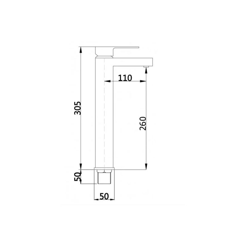 Mexen Cube висока смесителна батерия за мивка, черна - 72910-70