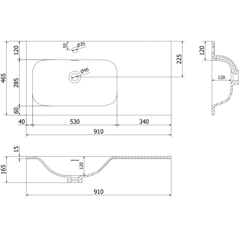 Mexen Vela мивка, вградена в плот, лява 91 x 46,5 cm, бяла мат - 25239001L