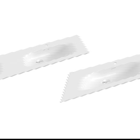 Mexen Vela вградена в плот двойна мивка 141 x 46,5 см, бял гланц - 25231400D