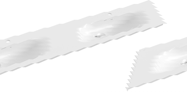 Mexen Vela вградена в плот двойна мивка 141 x 46,5 см, бял гланц - 25231400D