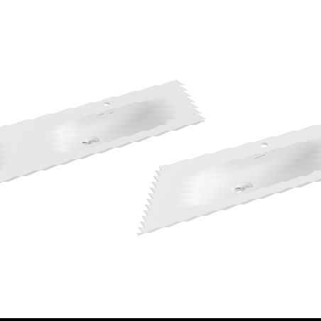 Mexen Vela двойна мивка вградена в плот 141 x 46,5 см, бяла мат - 25231401D