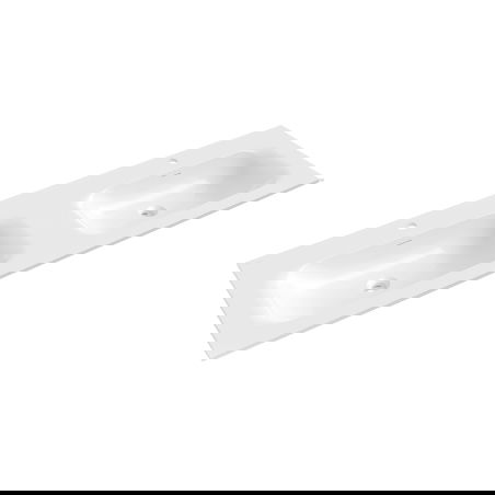 Mexen Vela двойна мивка за вграждане в плот 161 x 46,5 см, бял гланц - 25231600D