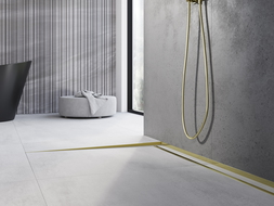 Mexen Line-B ъглова подова лайсна 120 см лява, златна - 185001120L