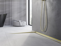 Mexen Line-B подова наклонена лайсна 120 см лява, златиста четкована - 185501120L