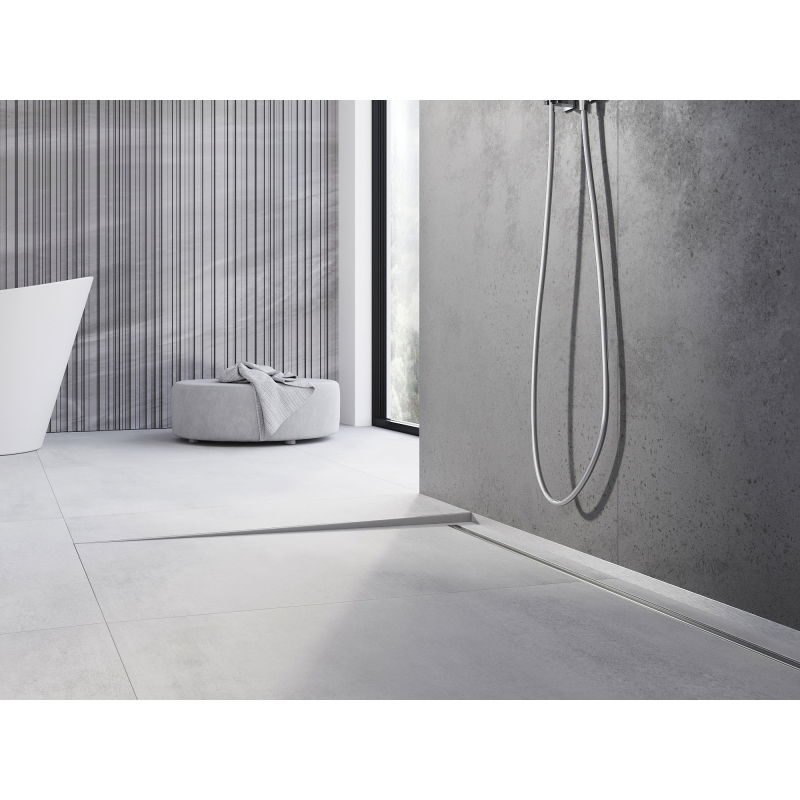 Mexen Line-B подова первазна лайстна 180 см лява, инокс - 181001180L