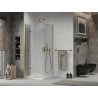 Mexen Lima сгъваема душ кабина 80 x 80 см, прозрачна, златиста + корито Flat