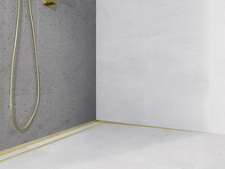 Mexen Line-B ъглова лента за оттичане 120 см дясна, златна - 185002120R