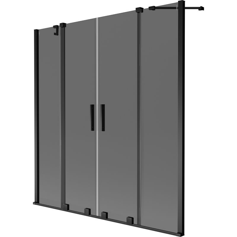 Mexen Velar Дуо параван за вана с две плъзгащи се крила 140 x 150 см, графит, черен - 896-140-000-42-70