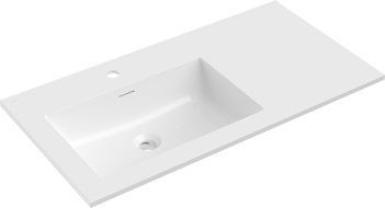 Mexen Otis вградена мивка в плот, лява 91 x 46,5 см, бял гланц - 25189000L