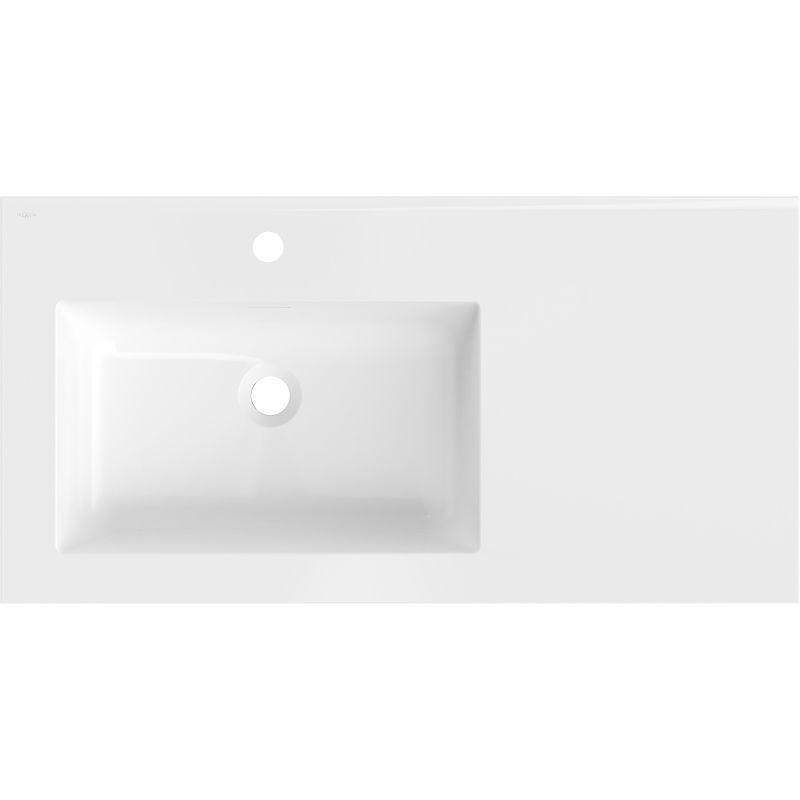 Mexen Otis вградена мивка в плот, лява 91 x 46,5 см, бял гланц - 25189000L