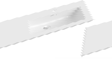 Mexen Otis умивалник, вграден в плот, десен 101 x 46,5 см, бял гланц - 25181000P