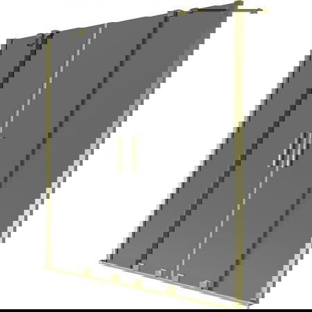 Mexen Velar Duo параван за вана 2-крила плъзгащи се 160 x 150 см, графит, златист - 896-160-000-42-50