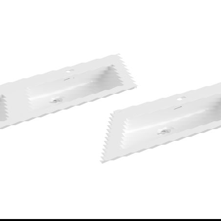 Mexen Otis вградена в плота двойна мивка 121 x 46,5 cm, бял гланц - 25181200D