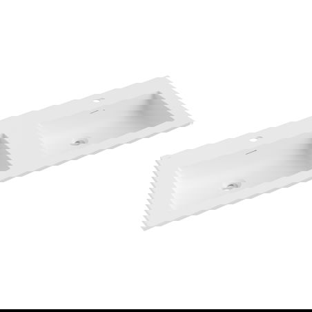 Mexen Otis двойна мивка за вграждане в плот 121 x 46,5 см, бяла мат - 25181201D