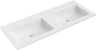 Mexen Otis двойна мивка за вграждане в плот 121 x 46,5 см, бяла мат - 25181201D