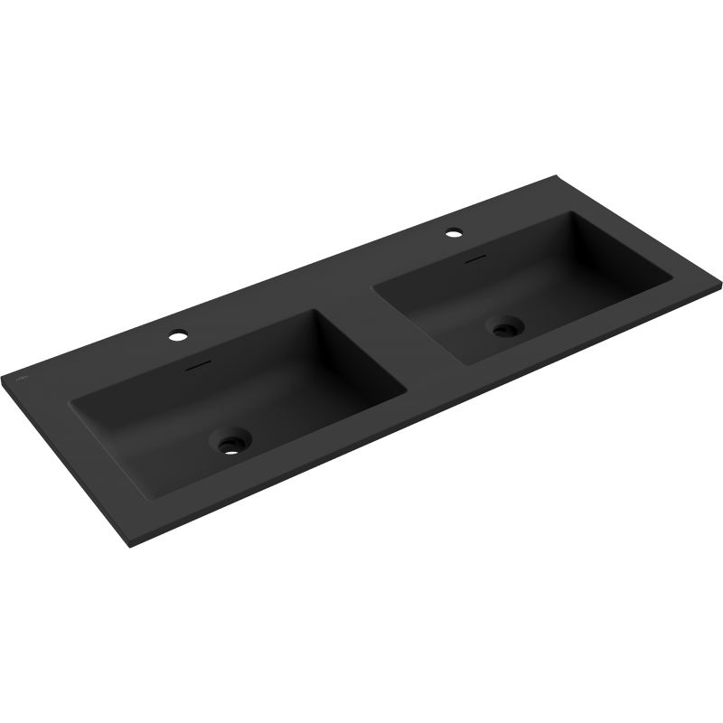 Mexen Otis двойна мивка за вграждане в плот 121 x 46,5 cm, черен мат - 25181271D