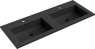Mexen Otis двойна мивка за вграждане в плот 121 x 46,5 cm, черен мат - 25181271D