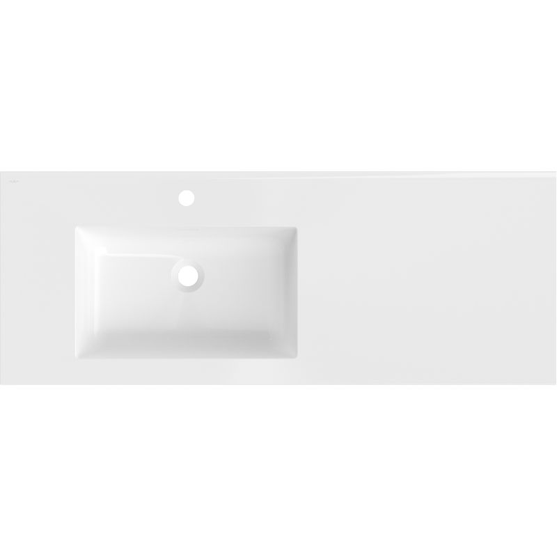 Mexen Otis вградена мивка в плот, лява 121 x 46,5 см, бял гланц - 25181200L