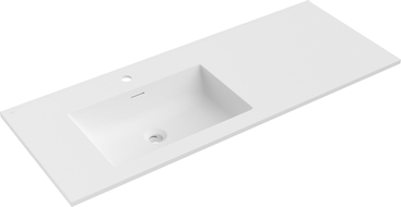 Mexen Otis вградена мивка в плот лява 121 x 46,5 см, бяла мат - 25181201L