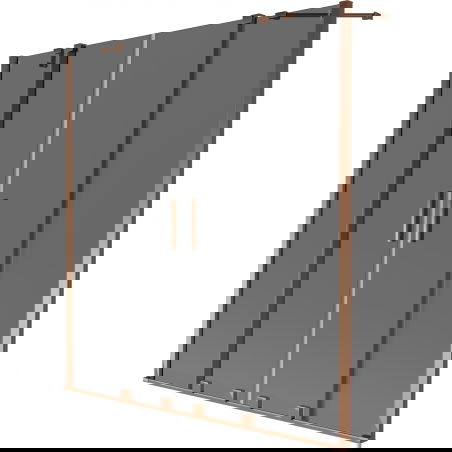Mexen Velar Duo преграда за вана, плъзгаща се, 2-крила, 160 x 150 см, графит, розово злато - 896-160-000-42-60