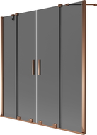 Mexen Velar Duo преграда за вана, плъзгаща се, 2-крила, 160 x 150 см, графит, розово злато - 896-160-000-42-60