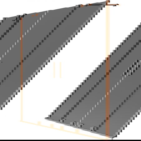 Mexen Velar Duo параван за вана с 2 плъзгащи се крила 160 x 150 см, графит, четкована мед - 896-160-000-42-65