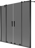 Mexen Velar Duo двукрилен плъзгащ параван за вана 160 x 150 см, графит, черен - 896-160-000-42-70