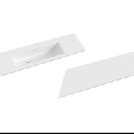 Mexen Otis мивка вградена в плот дясна 141 x 46,5 см, бял блясък - 25181400P