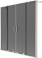 Mexen Velar Duo параван за вана, плъзгащ се с 2 крила, 160 x 150 см, графит, четкан никел - 896-160-000-42-97