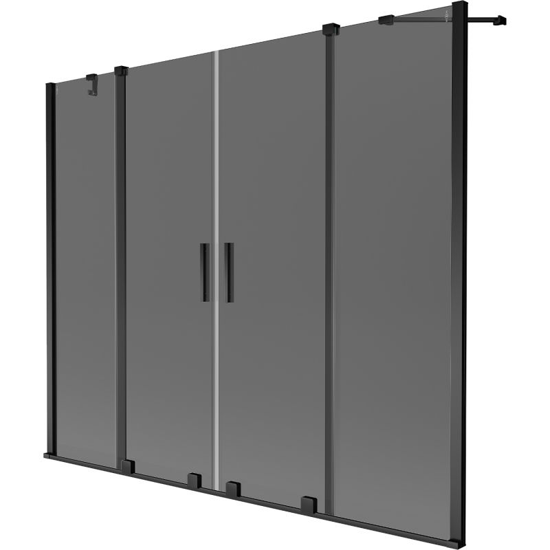 Mexen Velar Duo вана екран двукрилен плъзгащ се 170 x 150 cm, графит, черен - 896-170-000-42-70