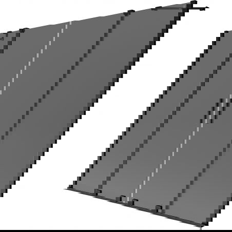 Mexen Velar Duo вана екран двукрилен плъзгащ се 170 x 150 cm, графит, черен - 896-170-000-42-70