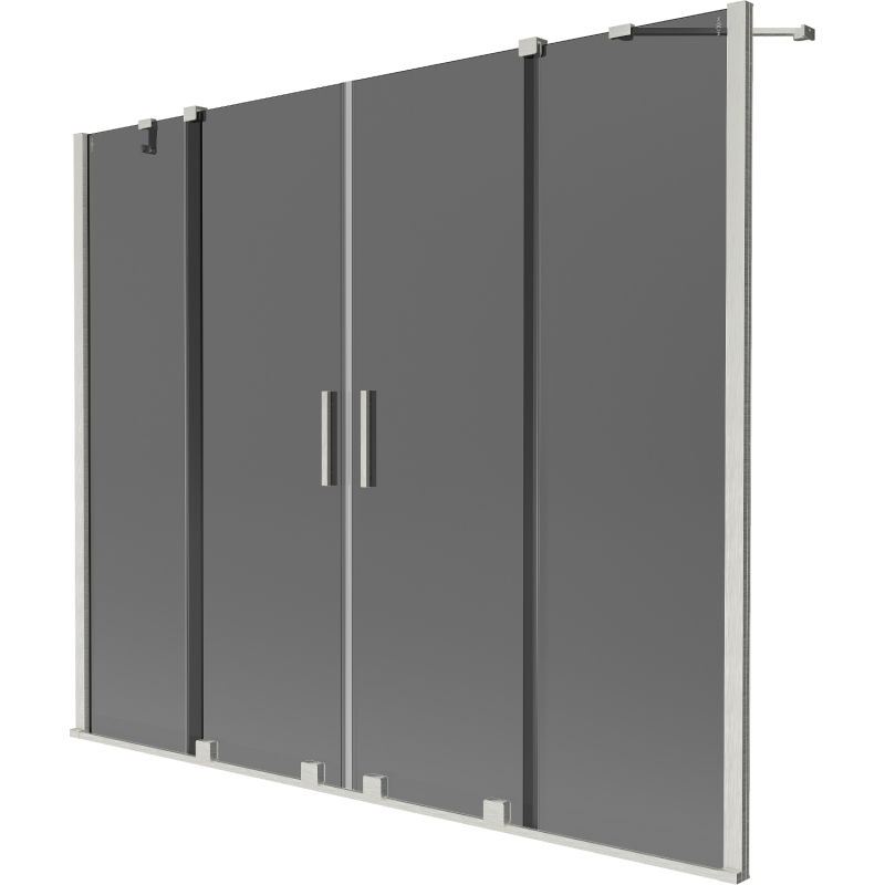 Mexen Velar Duo душ преграда за вана, 2-крилна плъзгаща се, 170 x 150 см, графит, полиран никел - 896-170-000-42-97