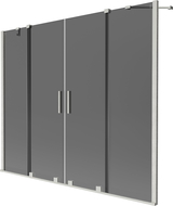 Mexen Velar Duo параван за вана 2-крилен плъзгащ се 170 x 150 cm, графит, четкан никел - 896-170-000-42-97