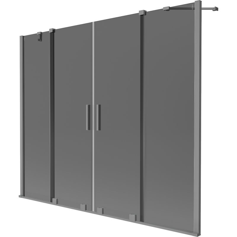 Mexen Velar Duo двукрила плъзгаща се вана екран 180 x 150 см, графит, gun metal - 896-180-000-42-95